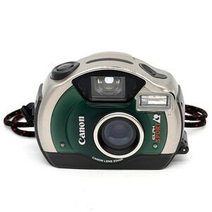 Canon ELPH Sport APS Film Camera 23mm Lens Silver Green Water Resistant Untested